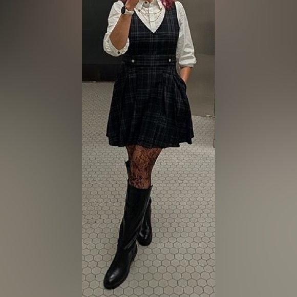 Disturbia Reckless Check Mini Pinafore Dress US 16 / UK 20 - Picture 11 of 12